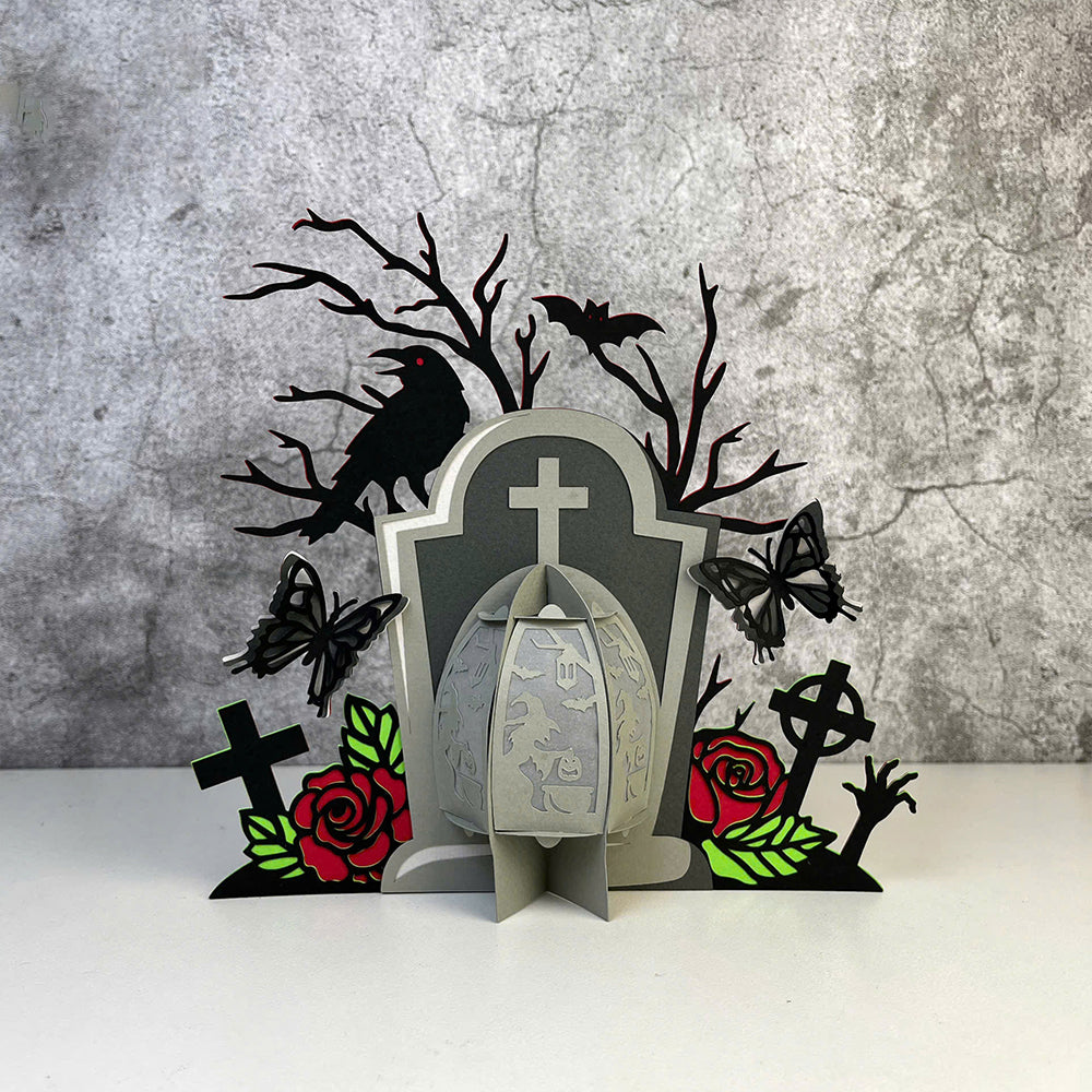 Tombstone 1 - 3D Halloween Paper Lantern File - Cricut File  - VEKTOR KRAFT