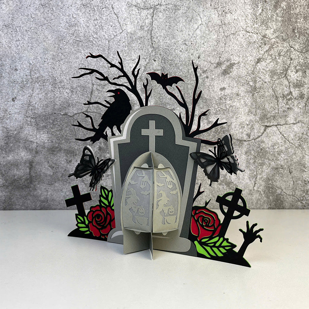 Tombstone 1 - 3D Halloween Paper Lantern File - Cricut File  - VEKTOR KRAFT