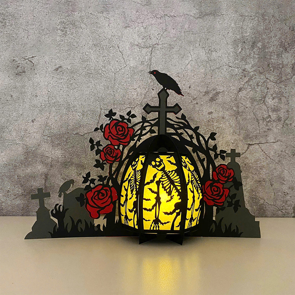 Tombstone 2 - 3D Halloween Paper Lantern File - Cricut File  - VEKTOR KRAFT
