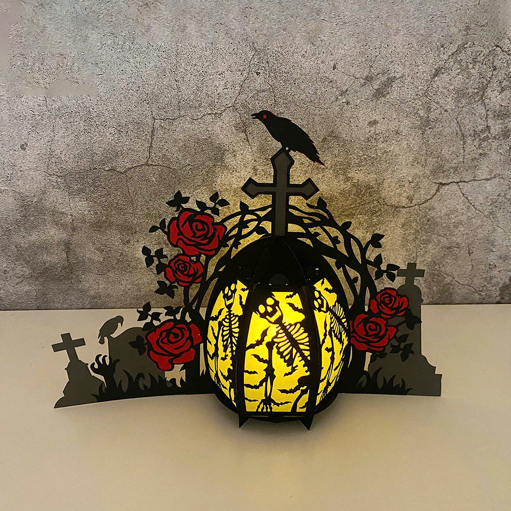 Tombstone 2 - 3D Halloween Paper Lantern File - Cricut File  - VEKTOR KRAFT