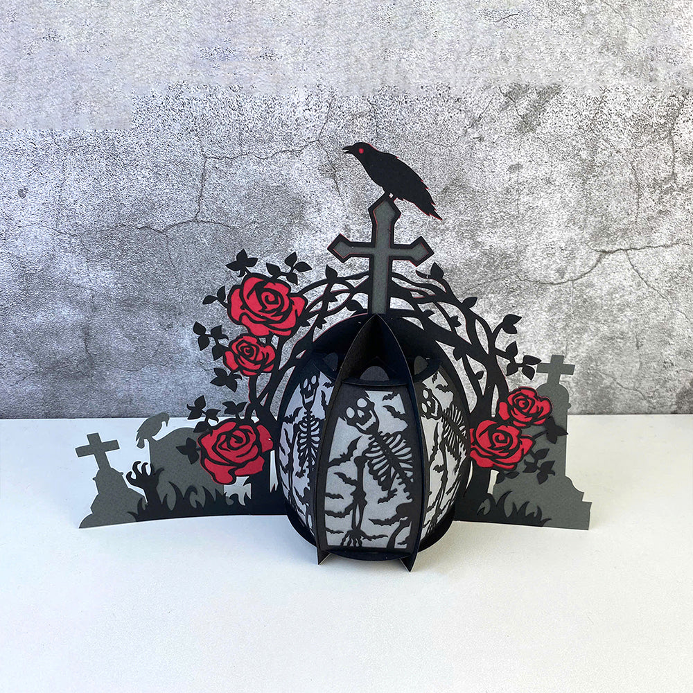 Tombstone 2 - 3D Halloween Paper Lantern File - Cricut File  - VEKTOR KRAFT