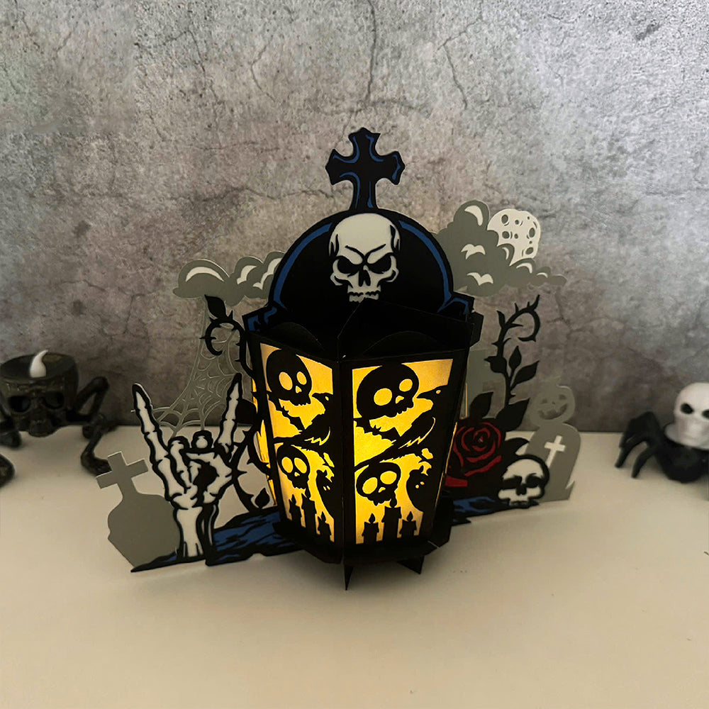 Tombstone 3 - 3D Halloween Paper Lantern File - Cricut File  - VEKTOR KRAFT