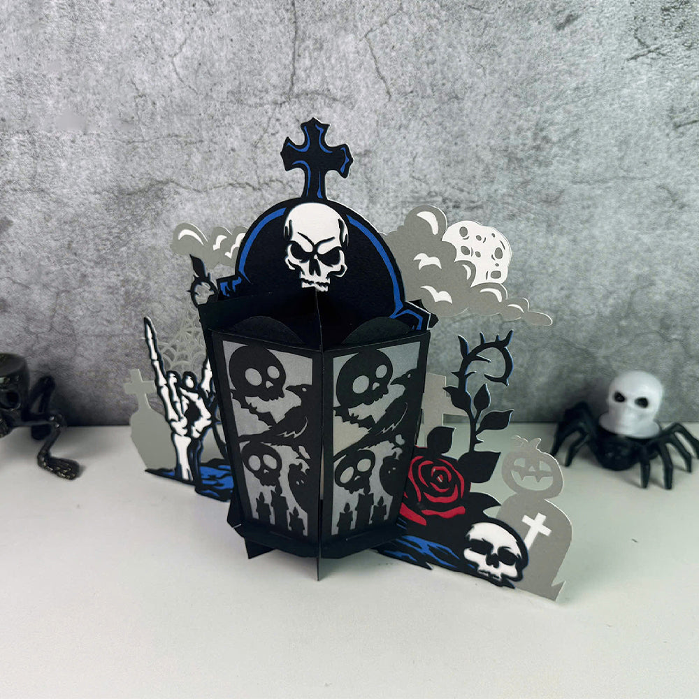Tombstone 3 - 3D Halloween Paper Lantern File - Cricut File  - VEKTOR KRAFT
