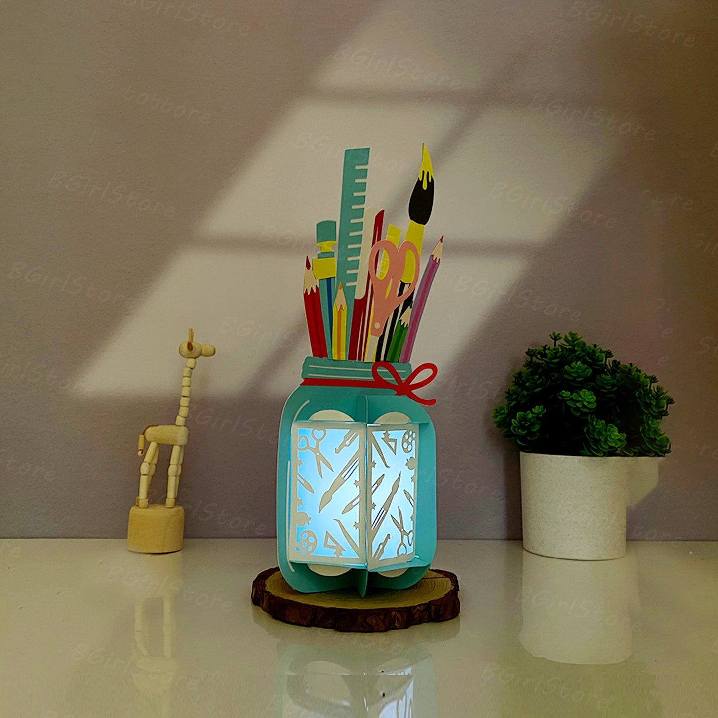 Tools Jar - 3D Paper Cut Lantern File  - Cricut File  - VEKTOR KRAFT