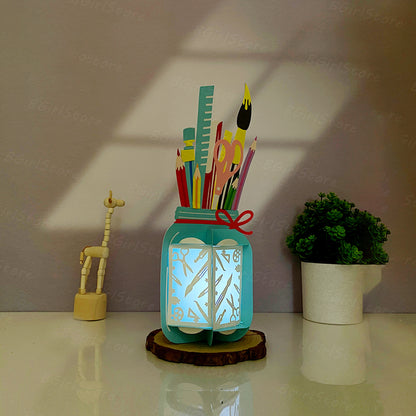 Tools Jar - 3D Paper Cut Lantern File  - Cricut File  - VEKTOR KRAFT