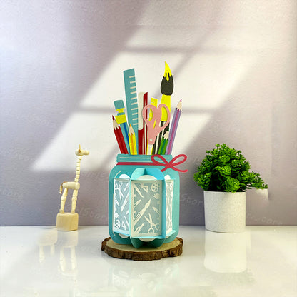 Tools Jar - 3D Paper Cut Lantern File  - Cricut File  - VEKTOR KRAFT