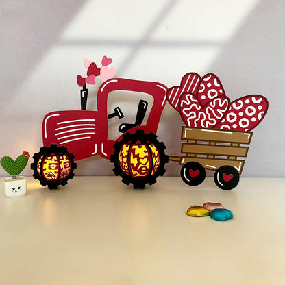Tractor Love - 3D Valentine Paper Lantern File  - Cricut File  - VEKTOR KRAFT