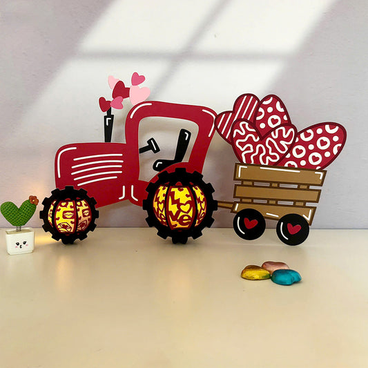 Tractor Love - 3D Valentine Paper Lantern File  - Cricut File  - VEKTOR KRAFT