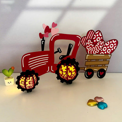 Tractor Love - 3D Valentine Paper Lantern File  - Cricut File  - VEKTOR KRAFT