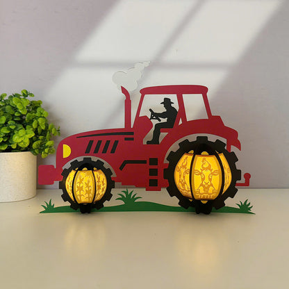 Tractor - 3D Paper Cut Lantern File  - Cricut File  - VEKTOR KRAFT