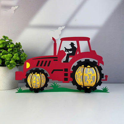 Tractor - 3D Paper Cut Lantern File  - Cricut File  - VEKTOR KRAFT