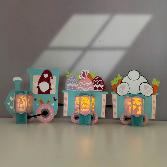 Train Easter - 3D Easter Paper Lantern File  - Cricut File  - VEKTOR KRAFT