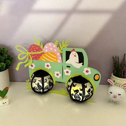 Truck Easter - 3D Easter Paper Lantern File  - Cricut File  - VEKTOR KRAFT