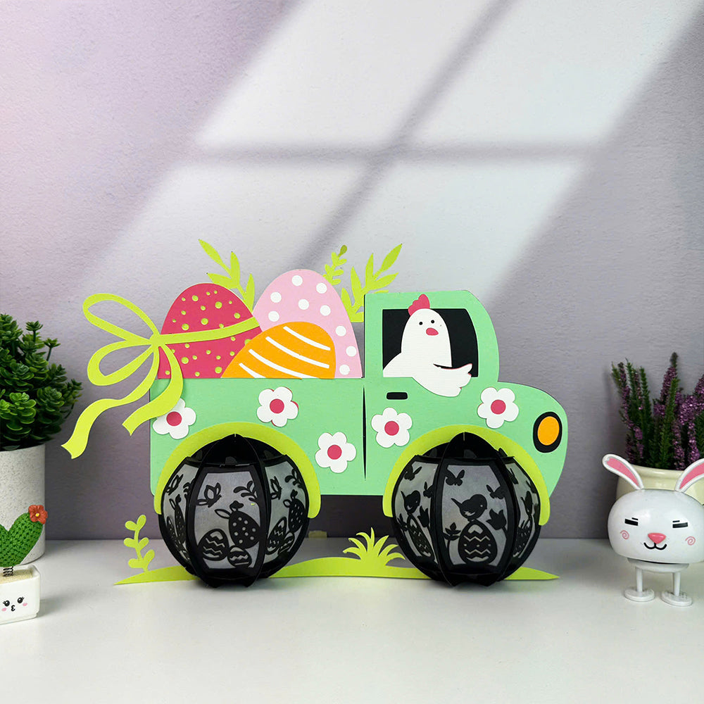 Truck Easter - 3D Easter Paper Lantern File  - Cricut File  - VEKTOR KRAFT