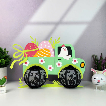 Truck Easter - 3D Easter Paper Lantern File  - Cricut File  - VEKTOR KRAFT