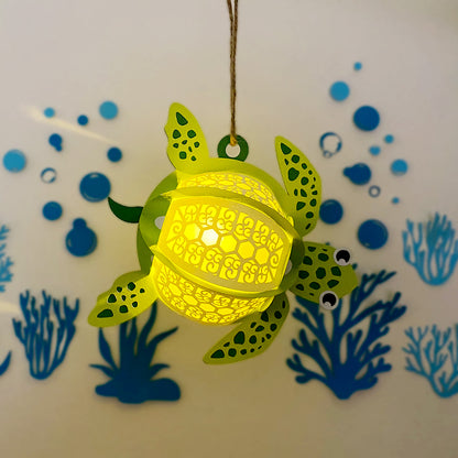Turtle - 3D Animal Paper Cut Lantern File  - Cricut File  - VEKTOR KRAFT
