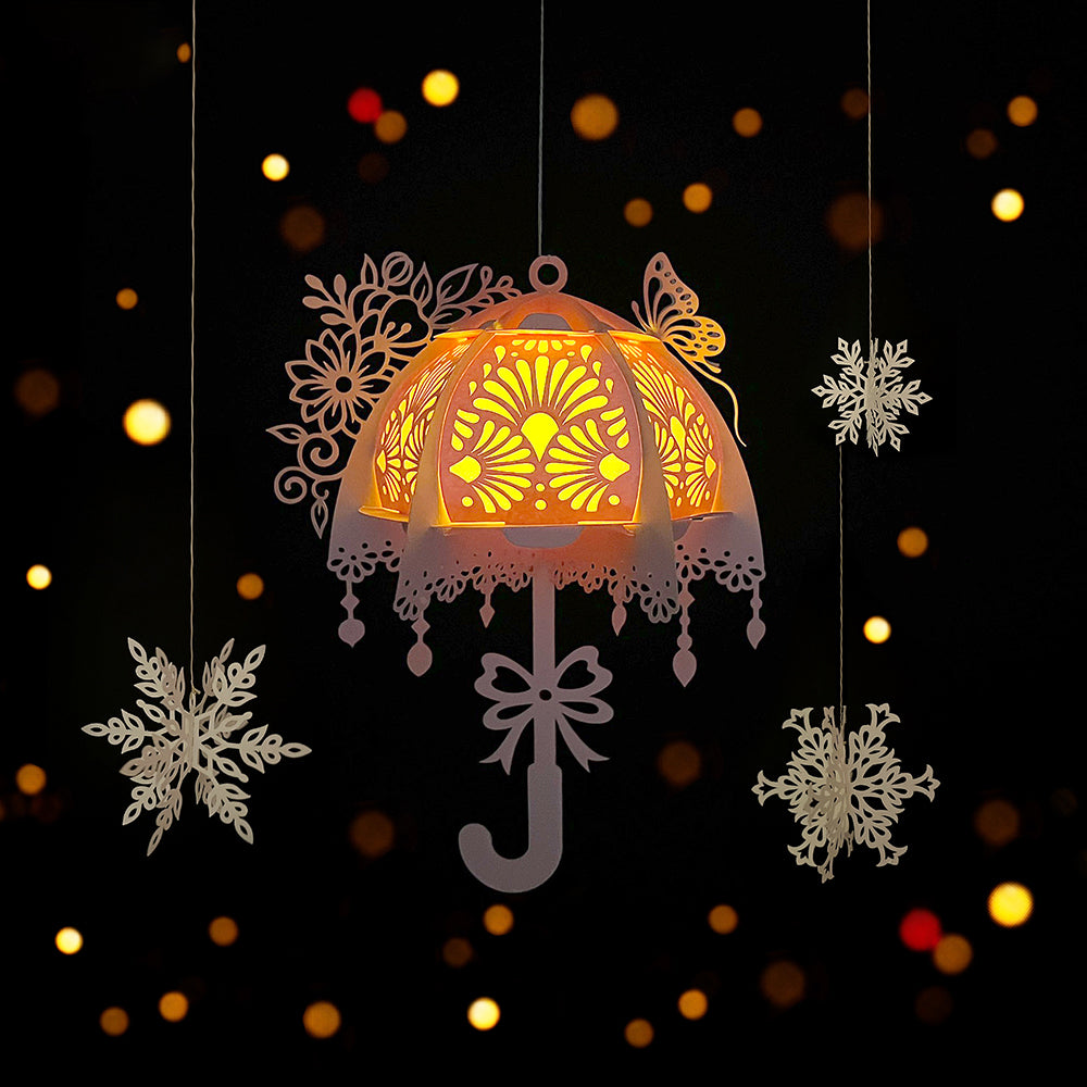 Umbrella 1 - 3D Paper Cut Lantern File  - Cricut File  - VEKTOR KRAFT