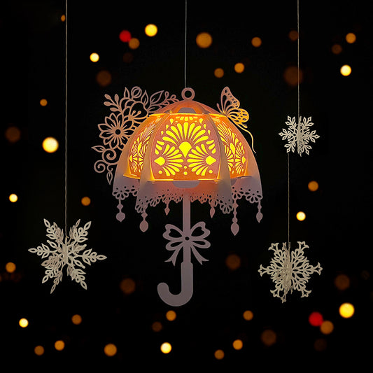 Umbrella 1 - 3D Paper Cut Lantern File  - Cricut File  - VEKTOR KRAFT