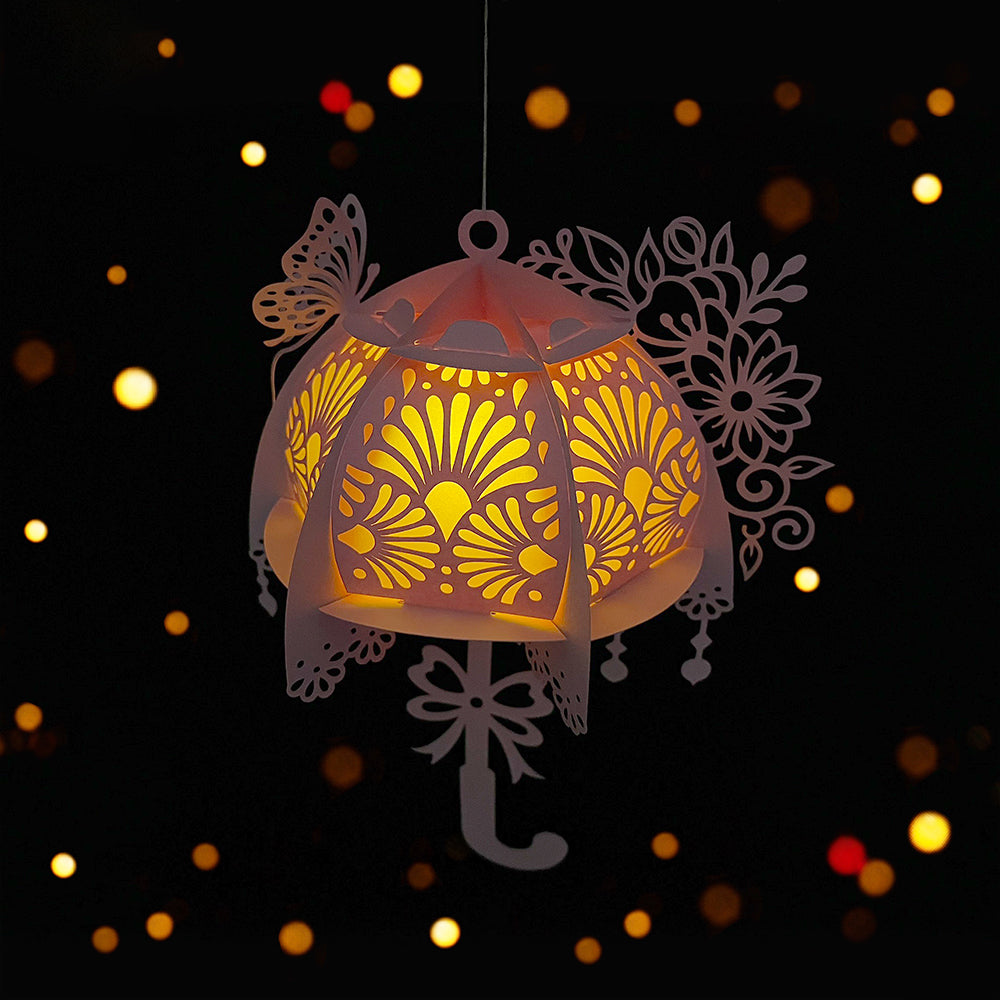 Umbrella 1 - 3D Paper Cut Lantern File  - Cricut File  - VEKTOR KRAFT