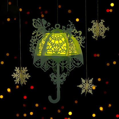 Umbrella 2 - 3D Paper Cut Lantern File  - Cricut File  - VEKTOR KRAFT