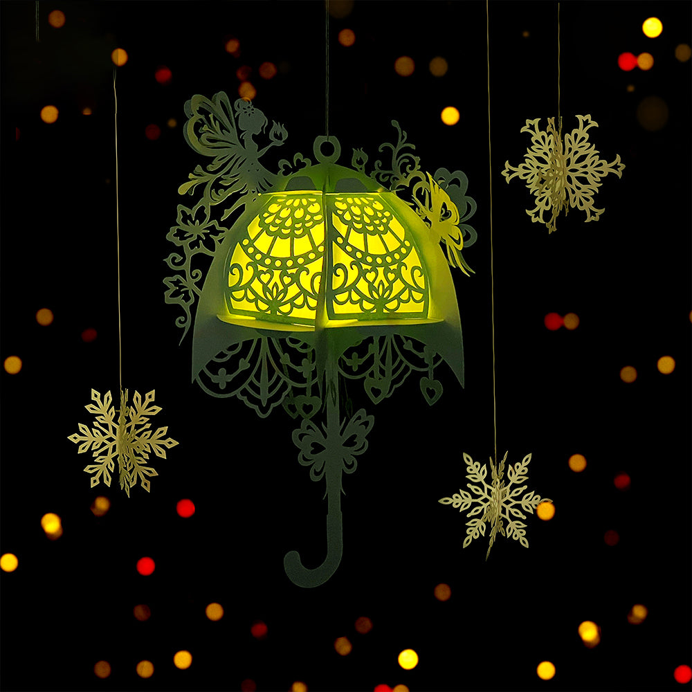 Umbrella 2 - 3D Paper Cut Lantern File  - Cricut File  - VEKTOR KRAFT