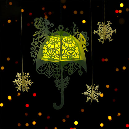Umbrella 2 - 3D Paper Cut Lantern File  - Cricut File  - VEKTOR KRAFT