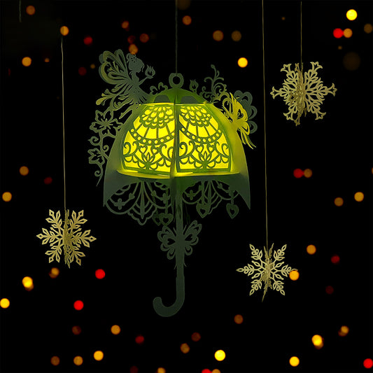 Umbrella 2 - 3D Paper Cut Lantern File  - Cricut File  - VEKTOR KRAFT