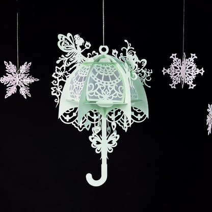 Umbrella 2 - 3D Paper Cut Lantern File  - Cricut File  - VEKTOR KRAFT
