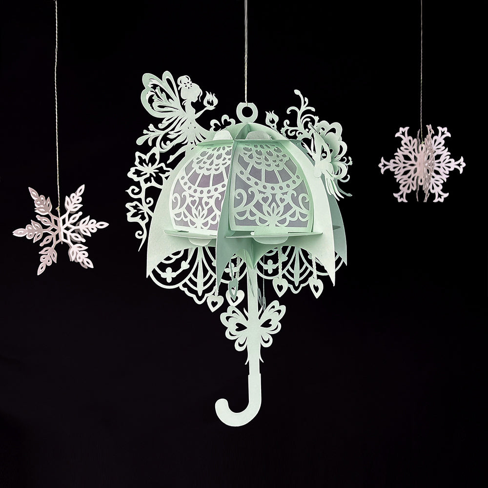 Umbrella 2 - 3D Paper Cut Lantern File  - Cricut File  - VEKTOR KRAFT