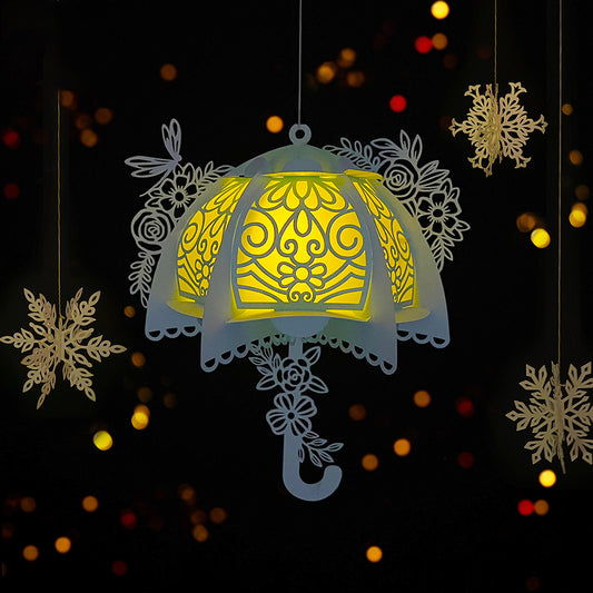 Umbrella 3 - 3D Paper Cut Lantern File  - Cricut File  - VEKTOR KRAFT