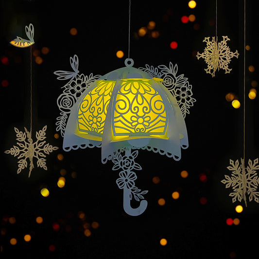 Umbrella 3 - 3D Paper Cut Lantern File  - Cricut File  - VEKTOR KRAFT