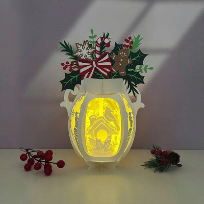 Vase Christmas 3 - 3D Christmas Lantern File - Cricut File  - VEKTOR KRAFT