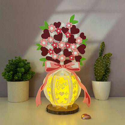 Vase Valentine - 3D Valentine Paper Lantern File  - Cricut File  - VEKTOR KRAFT