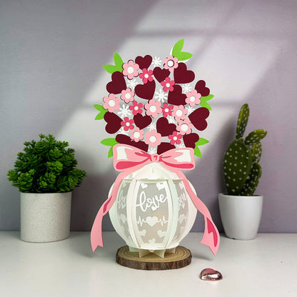 Vase Valentine - 3D Valentine Paper Lantern File  - Cricut File  - VEKTOR KRAFT