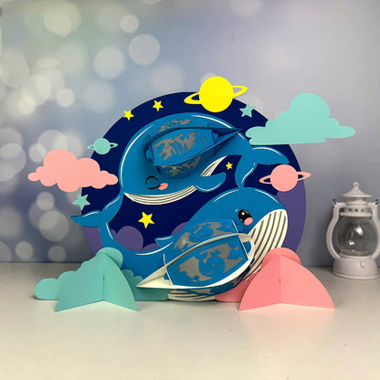 Whale Couple - 3D Animal Paper Cut Lantern File  - Cricut File  - VEKTOR KRAFT
