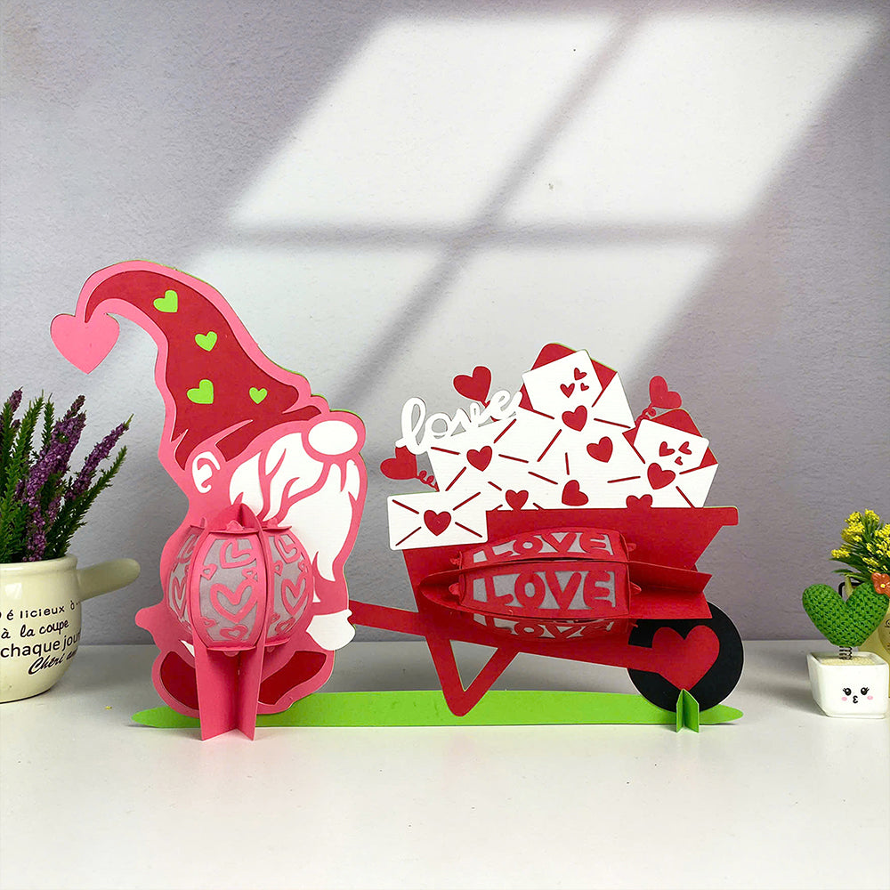 Wheelbarrow - 3D Valentine Paper Lantern File  - Cricut File  - VEKTOR KRAFT