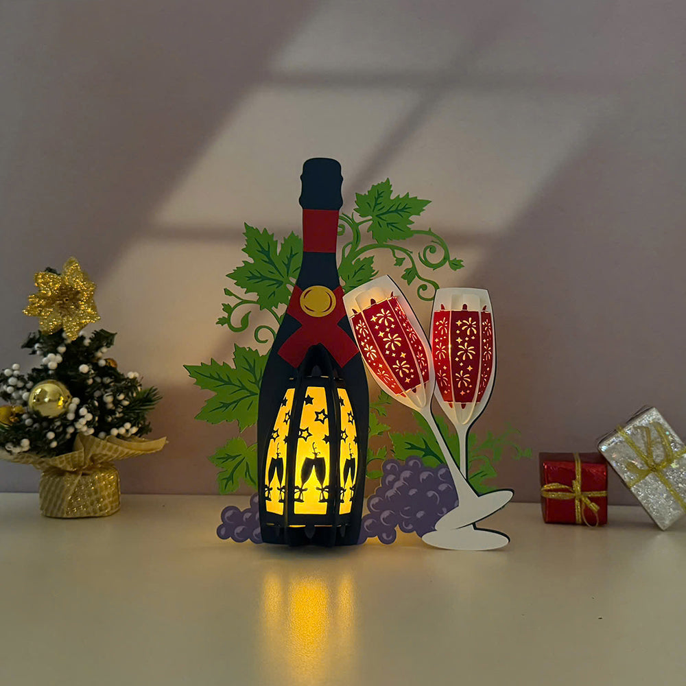 Bottle Christmas - 3D Christmas Lantern File - Cricut File  - VEKTOR KRAFT