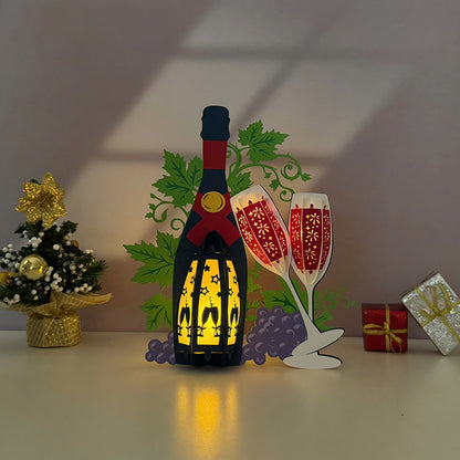 Bottle Christmas - 3D Christmas Lantern File - Cricut File  - VEKTOR KRAFT