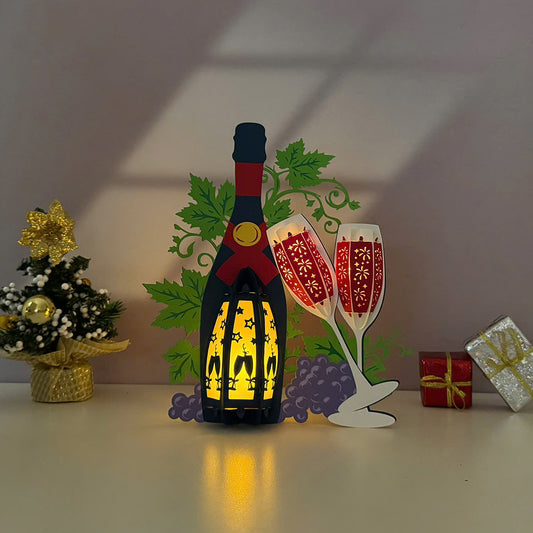 Bottle Christmas - 3D Christmas Lantern File - Cricut File  - VEKTOR KRAFT