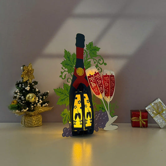 Bottle Christmas - 3D Christmas Lantern File - Cricut File  - VEKTOR KRAFT