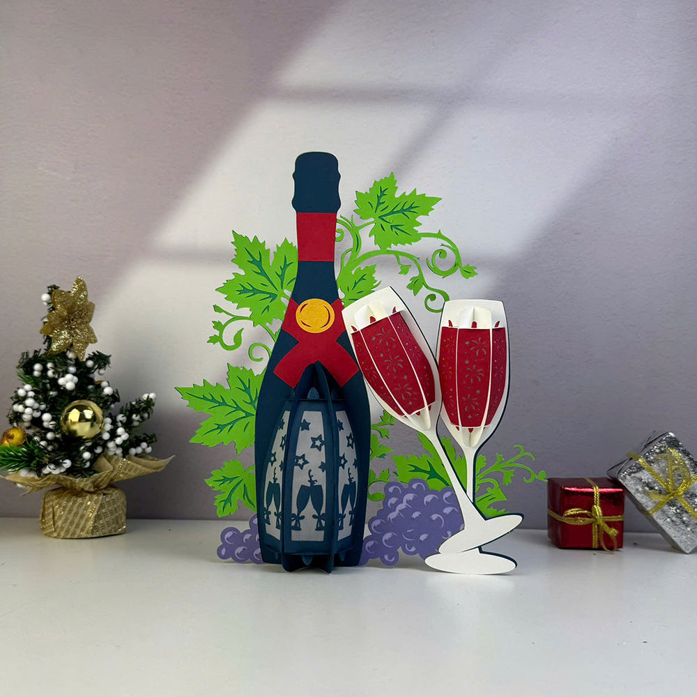 Bottle Christmas - 3D Christmas Lantern File - Cricut File  - VEKTOR KRAFT