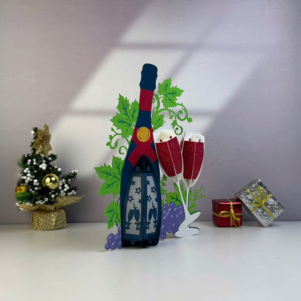 Bottle Christmas - 3D Christmas Lantern File - Cricut File  - VEKTOR KRAFT