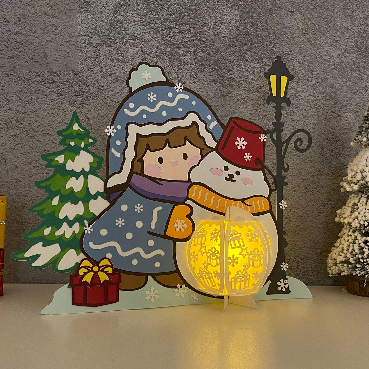 Winter Girl - 3D Christmas Lantern File - Cricut File  - VEKTOR KRAFT