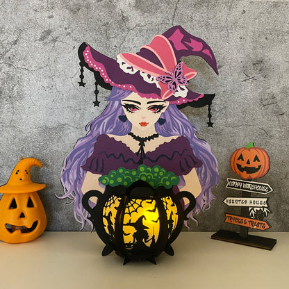 Witch 2 - 3D Halloween Paper Lantern File - Cricut File  - VEKTOR KRAFT