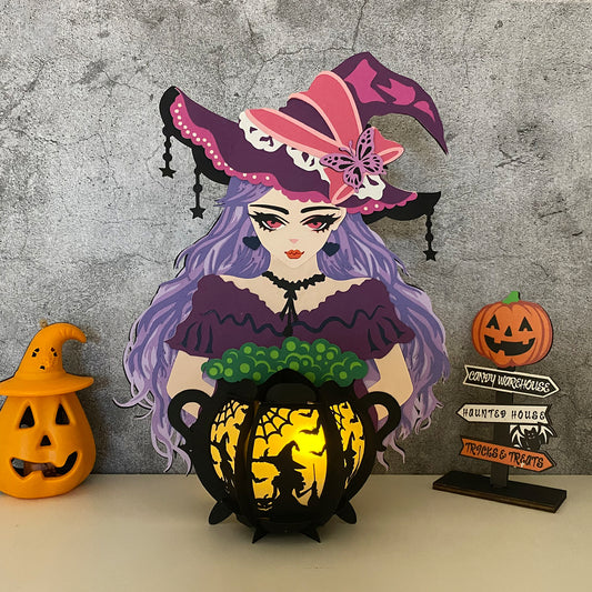 Witch 2 - 3D Halloween Paper Lantern File - Cricut File  - VEKTOR KRAFT