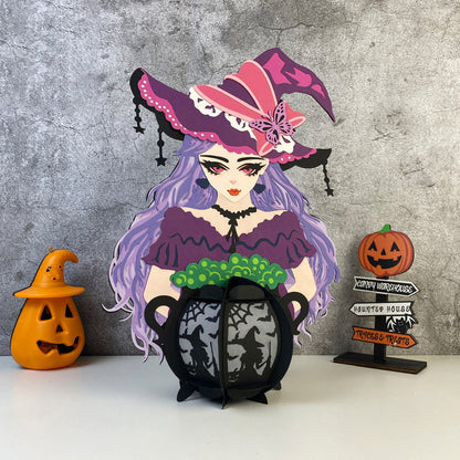 Witch 2 - 3D Halloween Paper Lantern File - Cricut File  - VEKTOR KRAFT