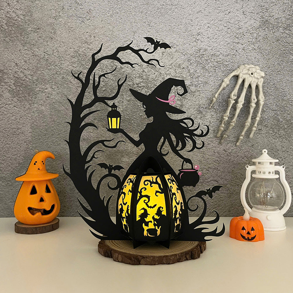 Witch 3 - 3D Halloween Paper Lantern File - Cricut File  - VEKTOR KRAFT
