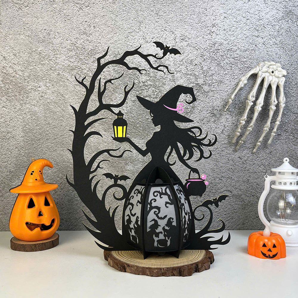 Witch 3 - 3D Halloween Paper Lantern File - Cricut File  - VEKTOR KRAFT