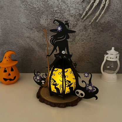 Witch 4 - 3D Halloween Paper Lantern File - Cricut File  - VEKTOR KRAFT