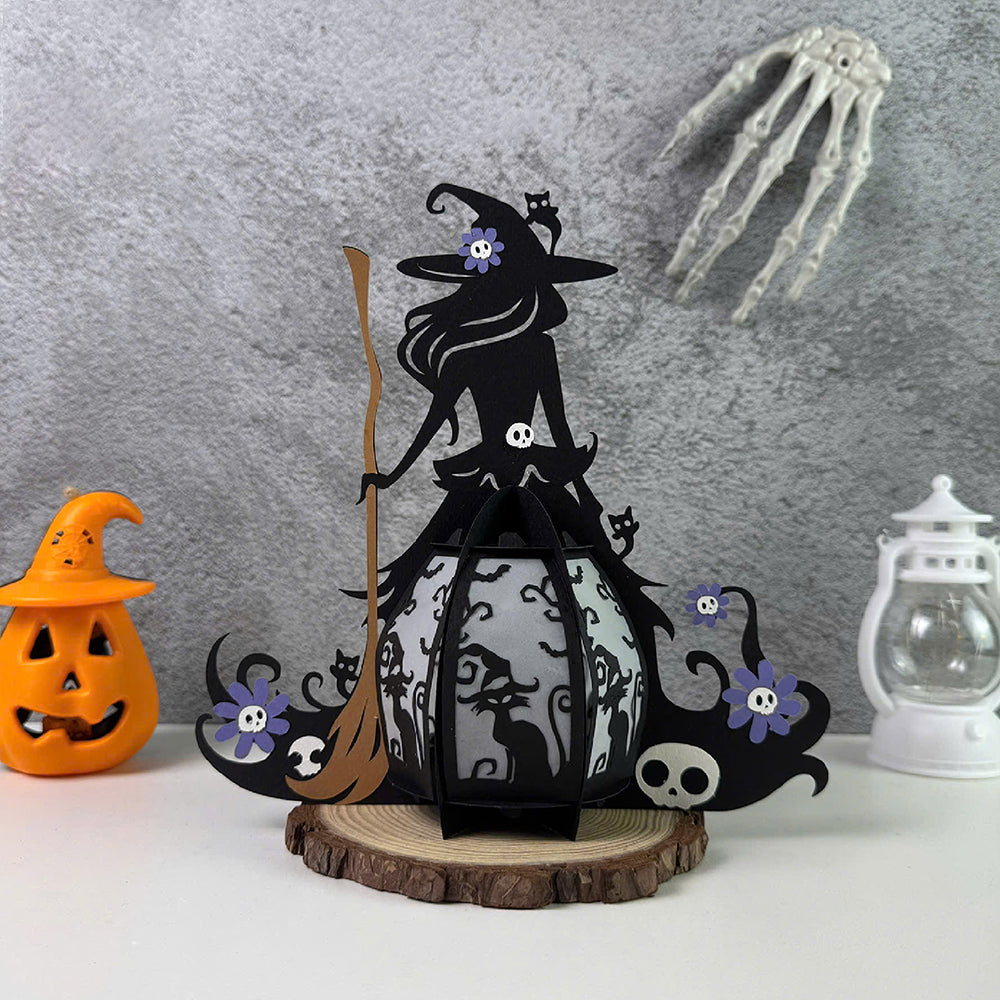 Witch 4 - 3D Halloween Paper Lantern File - Cricut File  - VEKTOR KRAFT